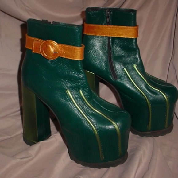 90's unobtanium Luichiny Spain metallic boots Mardi Gras! - Picture 3 of 3